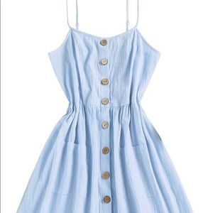 ZAFUL LIGHT BLUE BEACH BOHO SUMMER DRESS SIZE 4